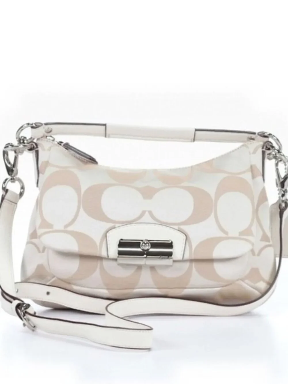 Euc Coach Kristen Light Khaki Signature Shoulder Bag